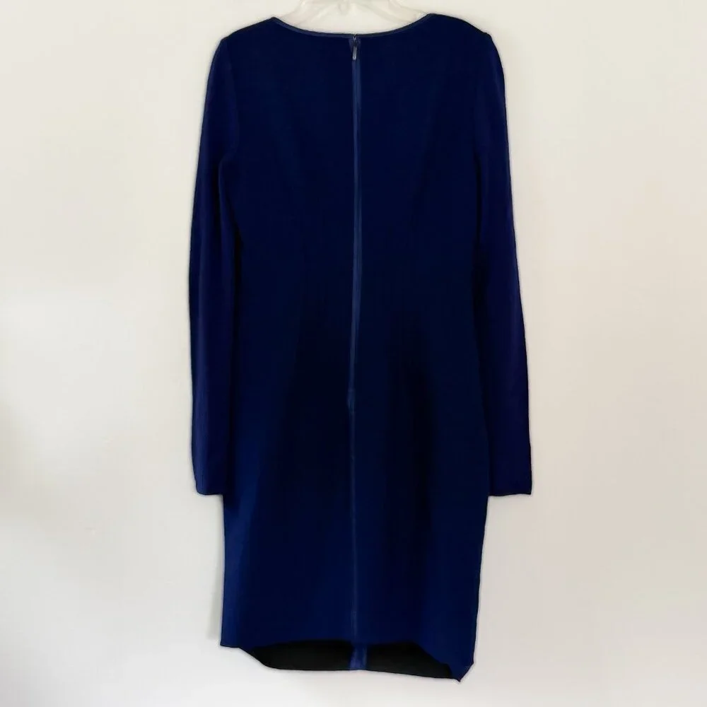 elie tahari // long sleeve wool mid-length blue dress 2 - Picture 7 of 7